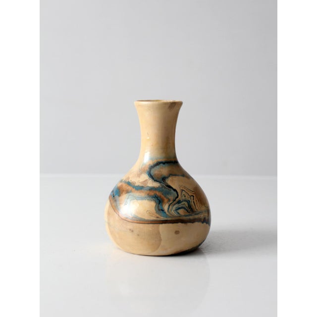 Vintage Nemadji Pottery Marbled Vase For Sale - Image 12 of 12