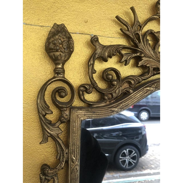 Brown 20th Century Baroque Mirror in Brass, Italy For Sale - Image 8 of 18