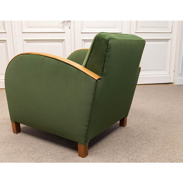Vintage Lounge Chair in Green Velvet, Sweden, 1930s For Sale - Image 9 of 13