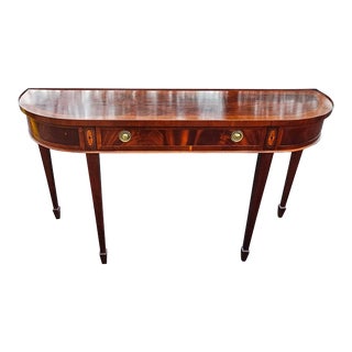 20th Century Hekman English Regency Swirl Mahogany With Ebony and Satinwood Inlays For Sale