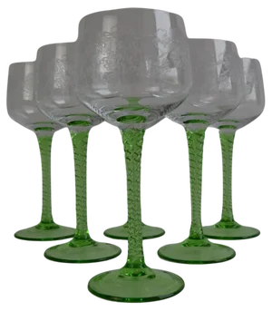 Vintage Stemmed Glasses, 1960s, Set of 6