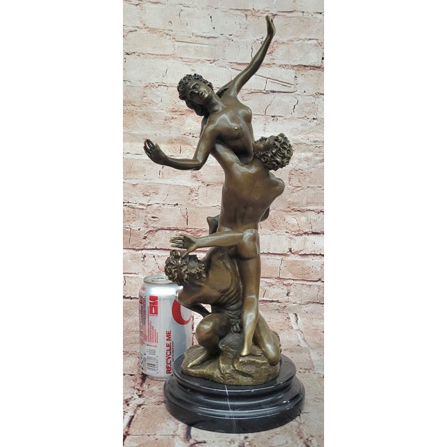 Condition: This sculpture is in perfect condition Bronze Dimensions with Marble Base: Height 17" X Width 6" Marble...