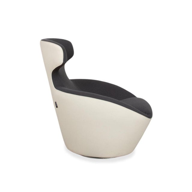 Edito Swivel Armchair in Grey and White Upholstery from Roche Bobois For Sale - Image 11 of 14