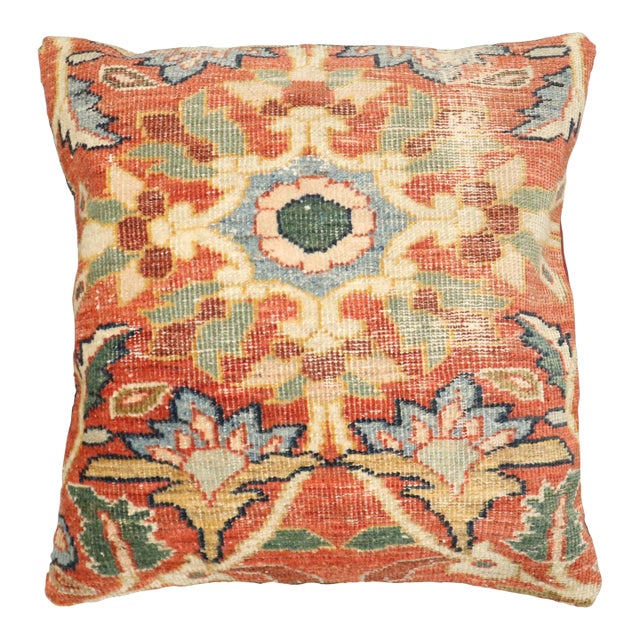 Antique Mahal Large Rug Square Pillow For Sale