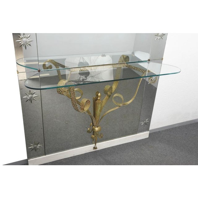 Mid-Century Italian Modern Mirror with Console by Pier Luigi Colli for Cristal Arte, Set of 2 For Sale - Image 6 of 18