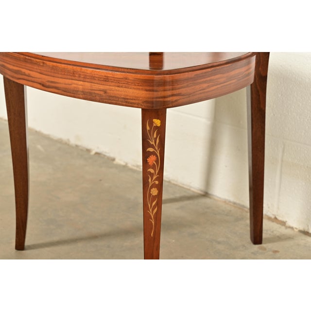 Italian Louis XVI Kingwood Inlaid Marquetry Side Chairs or Dining Chairs, Pair For Sale - Image 9 of 13