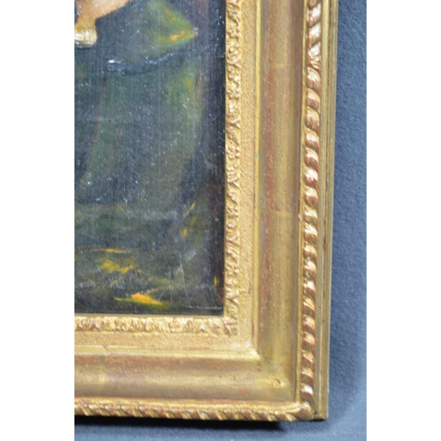 French School, 20th Century “The Reader” Oil on Panel For Sale - Image 6 of 9