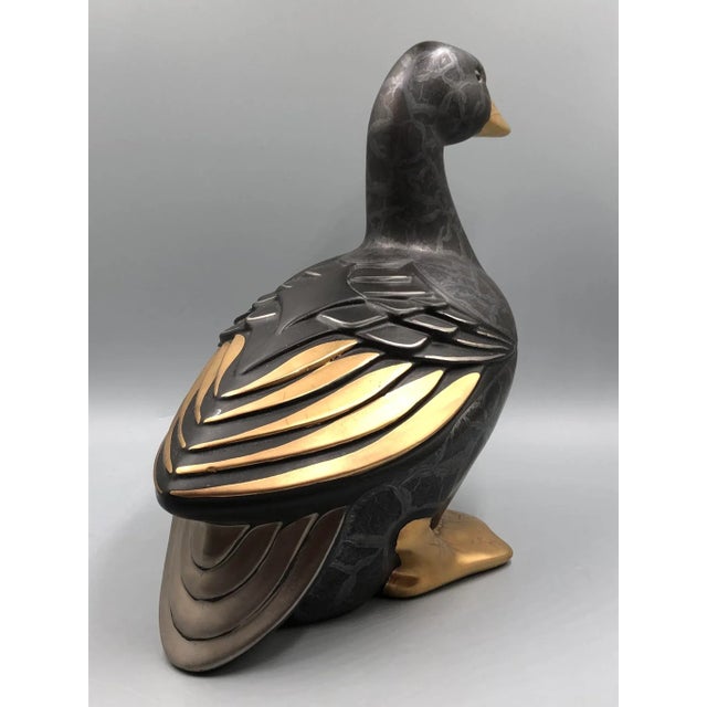 1980s Lastra Portugal Goose in Guild Black Ceramic, 1980s For Sale - Image 5 of 11