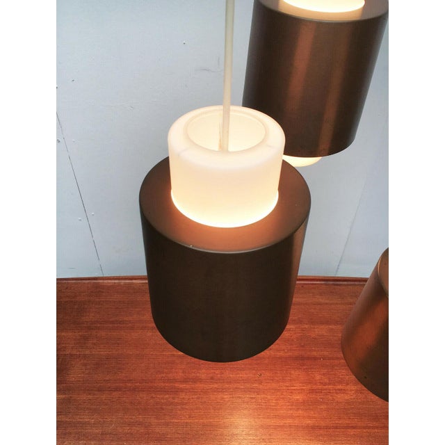 Mid-Century Modern German Space Age Triple Cascade Copper and Glass Pendant Lamp from Staff, 1960s For Sale - Image 5 of 18