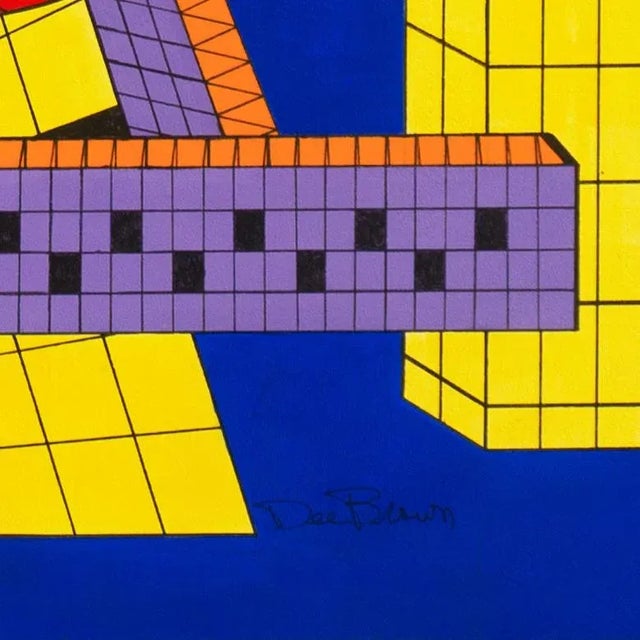 Signed lower right, 'Dee Brown' (American, 20th century) and painted circa 1995. A massive Constructivist-style abstract...