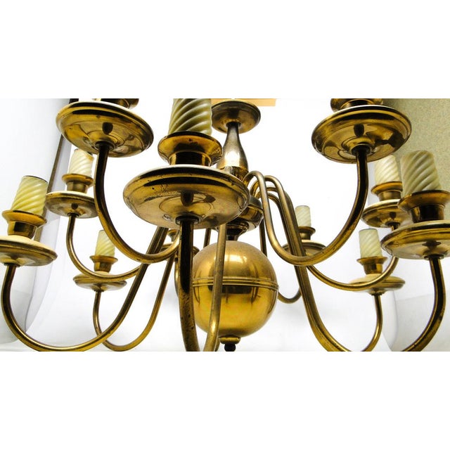 Vintage Metal Chandelier, Poland, 1980s For Sale - Image 11 of 12