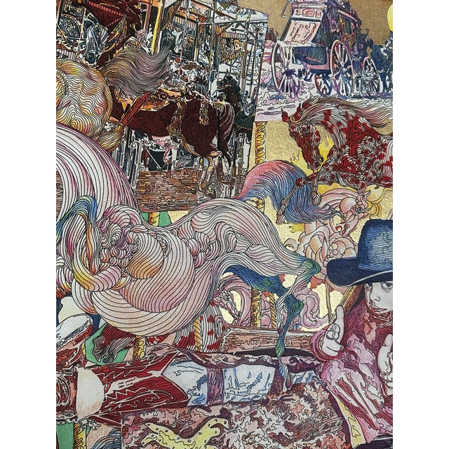 Guillaume Azoulay Signed and Numbered Gold Leaf Silkscreen on Canvas Framed For Sale - Image 4 of 12