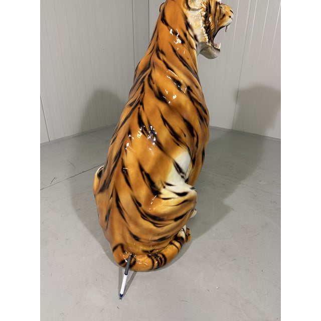 Ceramic Large Ceramic Tiger, Italy, 1970s For Sale - Image 7 of 18