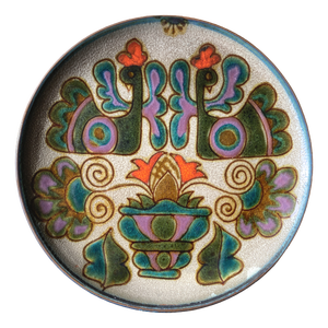 Vintage Ceramic Dish with Peacock Bird Decor, France, 1960s