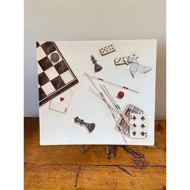 Gien Jeux game-themed platter/plate, made in France, ready for serving up a platter of appetizers or hang on the wall as...