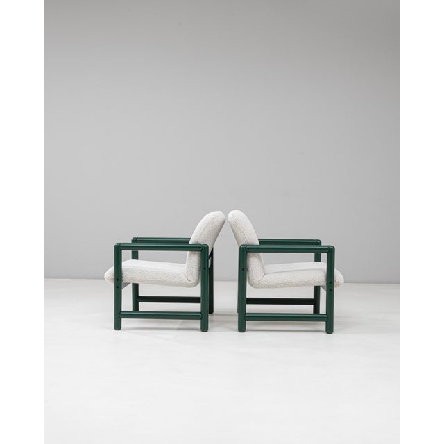 20th Century Czech Lounge Chairs With Green Tubular Frames - A Pair For Sale - Image 4 of 18