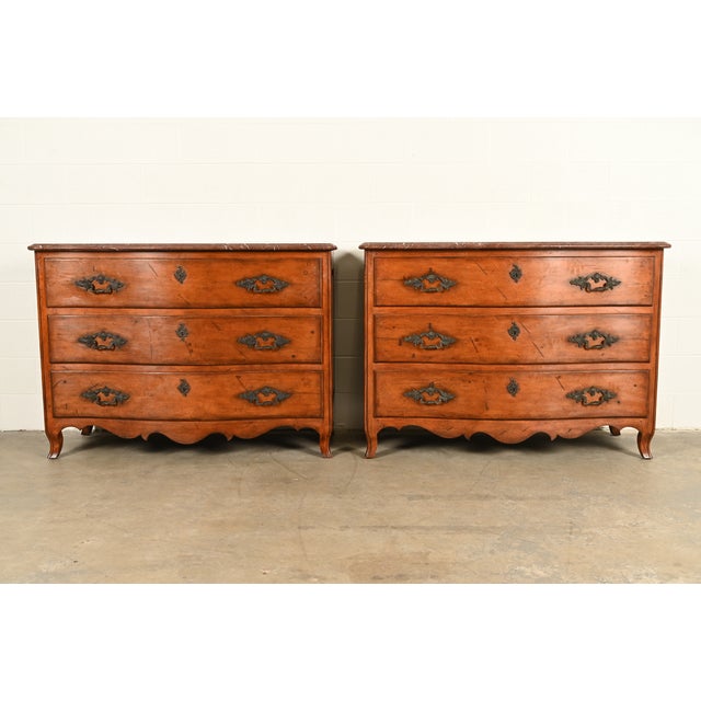 A gorgeous pair of French Provincial Louis XV style commodes or dresser chests By Ralph Lauren Circa Late 20th Century...