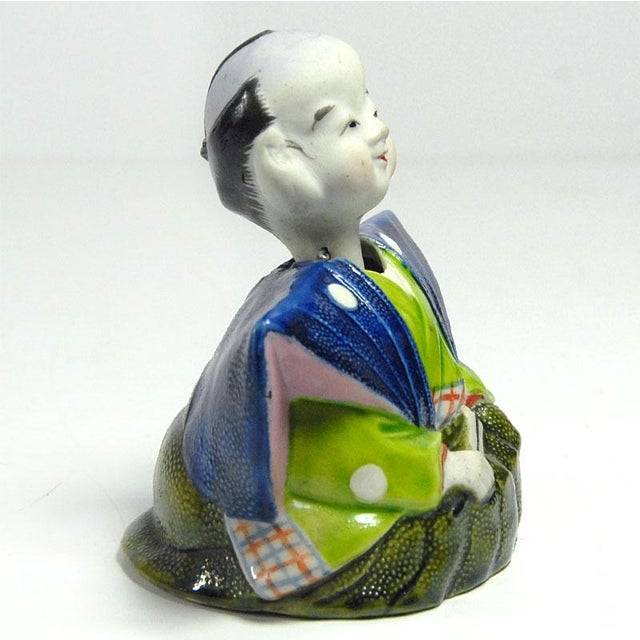 Ceramic Japanese Rakugo Nodding Porcelain Figurine, 1890s For Sale - Image 7 of 10