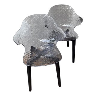 Vintage Italian Signed Calligaris St. Tropez. Graphite Chair - 2 Pairs 4 Chairs. For Sale