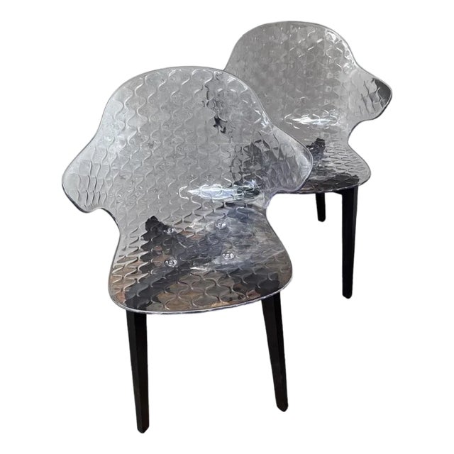 Vintage Italian Signed Calligaris St. Tropez. Graphite Chair - 2 Pairs 4 Chairs. For Sale
