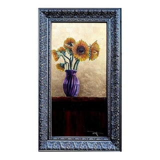 Duke Windsor Impressionist Still Life Painting, "Sunflowers Ii" For Sale