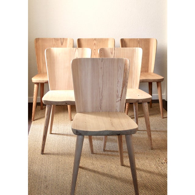 - rare set of 7 swedish pine dining chairs by göran malmvall for svensk fur, sweden, 1950s - exceptional and increasingly...