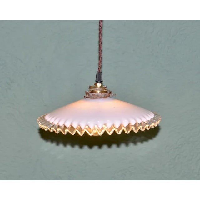 White White Opaline Lamp with Flyers, 1930s For Sale - Image 8 of 11