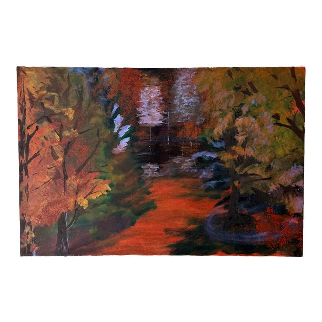 1970s Autumn Landscape Oil Painting For Sale