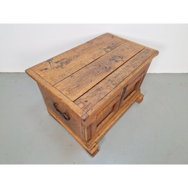 Brown Antique French Brutalist Chest in Oak, 1800 For Sale - Image 8 of 17