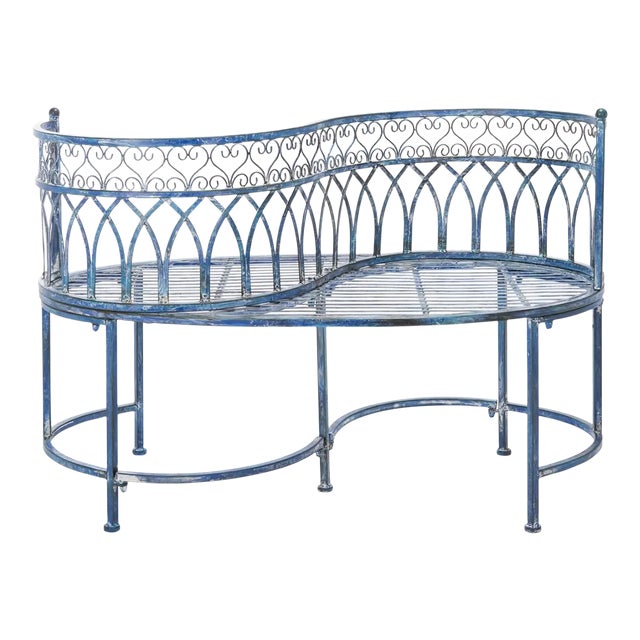 Lara Kissing Bench - Mossy Blue For Sale