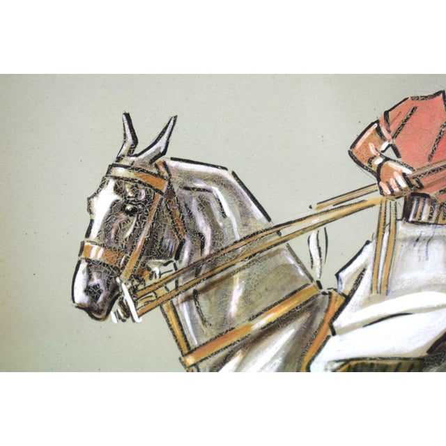 Traditional Polo Player C1914 Gouache & Watercolour by Godfrey H. Brennan For Sale - Image 3 of 7