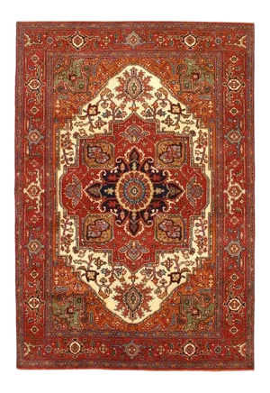Pasargad Rust Fine Hand-Knotted Serapi Design Rug 6' X 9'