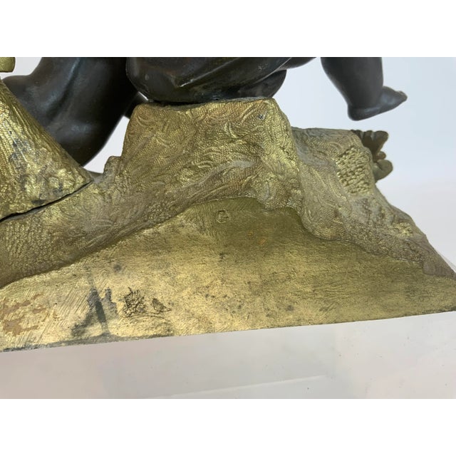 Mid 19th Century Antique French Bronze Sculpture of Playing Infants For Sale - Image 5 of 13