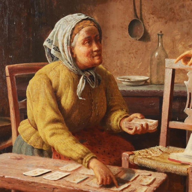 Oil painting on canvas. Not signed, but on the back there is a dedication 'Alla signora Clelia Mazzioli, con stima Gaetano...