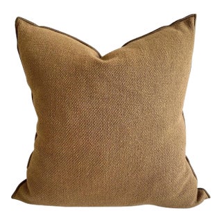 Fromentera French Linen Accent Pillow in Cappucino With Insert For Sale