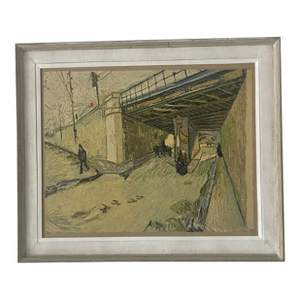Late 20th Century Framed Van Gogh Reproduction "Railway Bridge Over Avenue Montmajour, Arles"