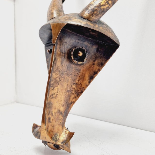 Metal Chiwara Wall Mask, 1970s For Sale - Image 7 of 15