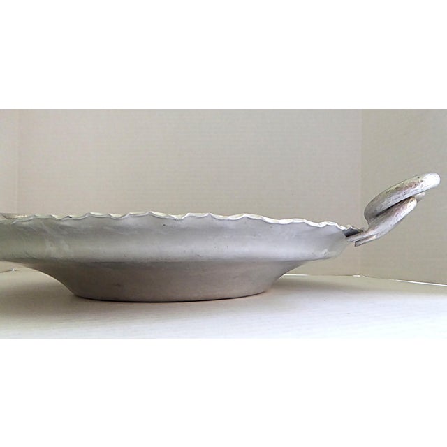 Vintage Hand Crafted X-Large Forged Aluminum Trays With Snake Like Handles 1940s For Sale - Image 12 of 15