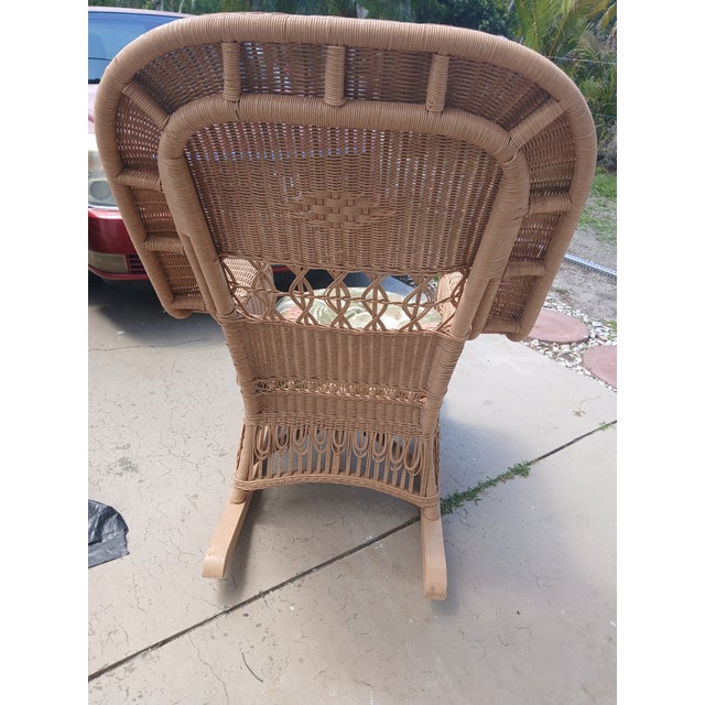 Vintage Drexel Heritage Wicker Rocking Chair For Sale In Naples, FL - Image 6 of 8