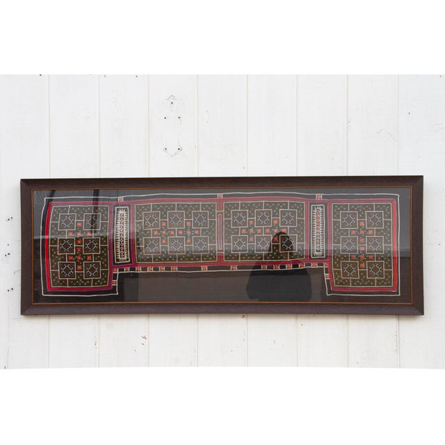 Asian Antique Antique Hmong Tribe Framed Textile For Sale - Image 3 of 8