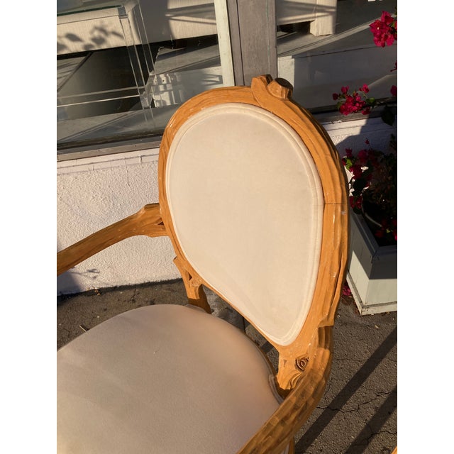 Tan Faux Bois Fauteuils Arm Chairs - A Pair of -A For Sale - Image 8 of 13