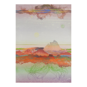 1982 Walter Crump Abstract Landscape Collograph Landscape Print
