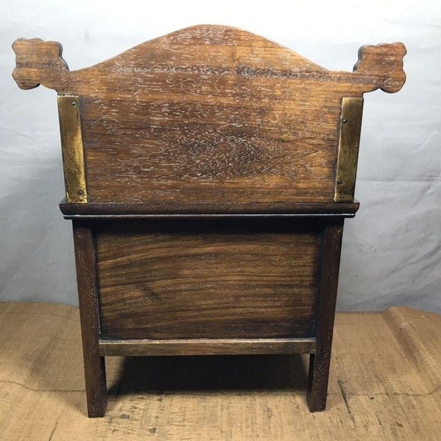 Vintage Chinese Huali Rosewood Altar Shrine Cabinet With Intricate Relief Carvings For Sale In Los Angeles - Image 6 of 9