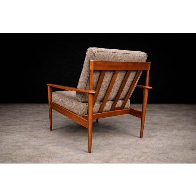 Grete Jalk Armchair in Caviuna & Mushroom Brown Bouclé, Rino Levi, Brazil, 1960s - Lot 491C For Sale - Image 15 of 17