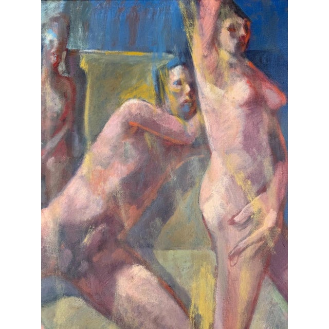 Nude, Figure Group Bathing, 2003, Oil Painting on Canvas For Sale - Image 11 of 13