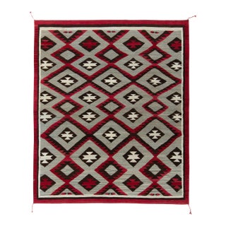 Navajo Kilim Style Rug in Gray, Red and Brown Geometric Pattern by Rug & Kilim For Sale