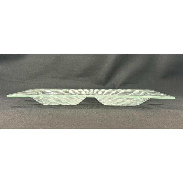 Mid-Century Modern Higgins Art Glass - Double Bowl Dish For Sale - Image 3 of 4
