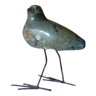 #Late 20th Century Contemporary Stone and Iron Sculpture of a Bird by Bernard Nkanjo For Sale