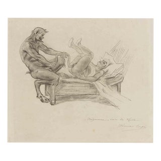 Félicien Rops, Nude, Mignonne, Voici La Vrille!, 1880s, Etching For Sale
