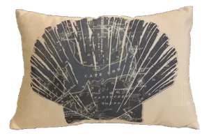 Cape Cod Nautilus Shell Nautical Chart Lumbar Sunbrella Pillow